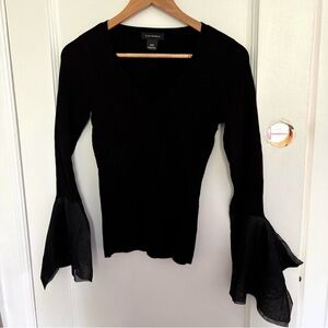 Club Monaco Black Fitted Long Sleeve sweater Blouse